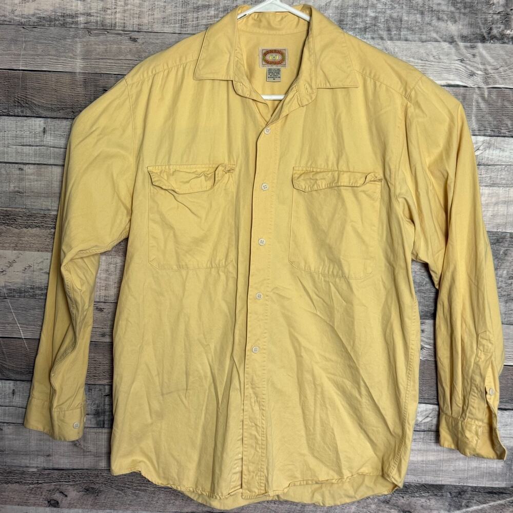 Vintage Banana Republic Shirt Mens Medium Yellow Button Up Casual Cotton